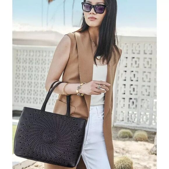 Brighton Fiora Large Tote Black Ferrara La Bellezza Bag Purse Handbag MSRP $685 - Picture 5 of 6